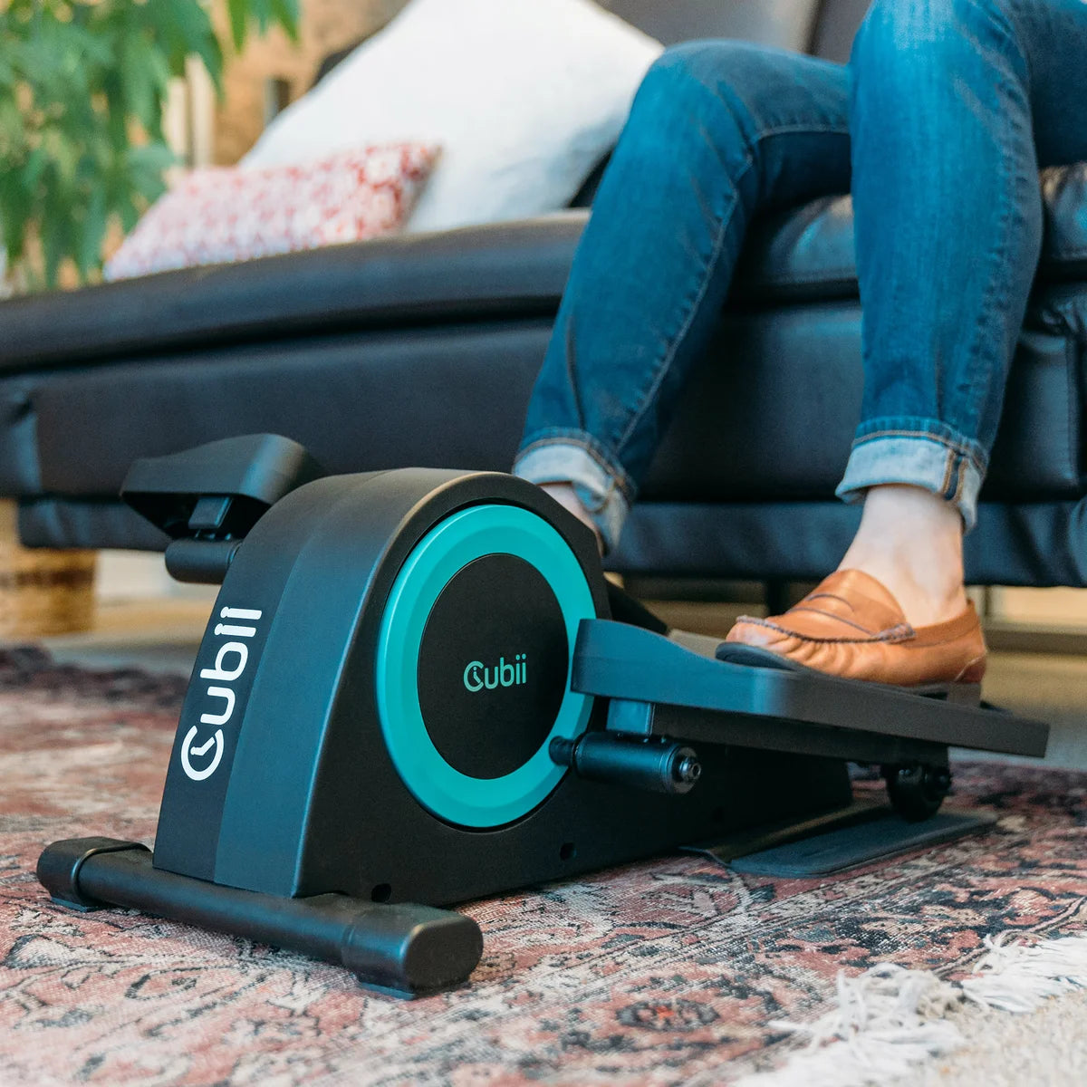 Cubii Jr. Compact Seated Elliptical with Built-in Display Monitor and Non-slip Mat