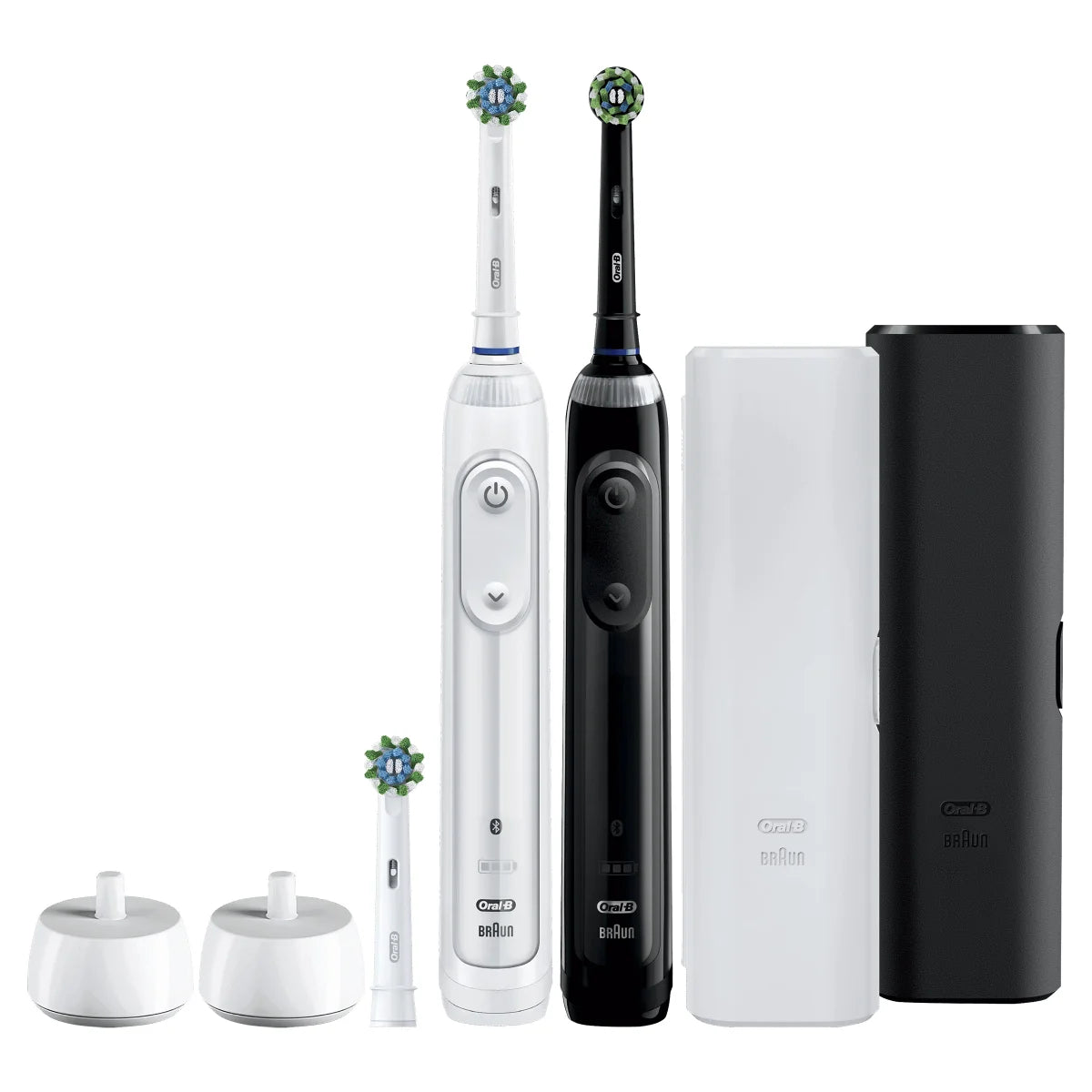 Oral-B Professional Clean 5000 X Electric Toothbrush Twin Pack, Rechargeable Power Toothbrushes, Black & White