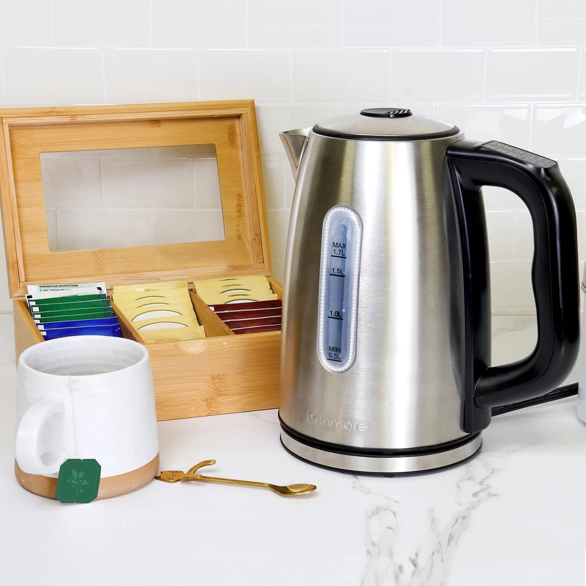 Kenmore Digital Cordless Stainless Steel Kettle