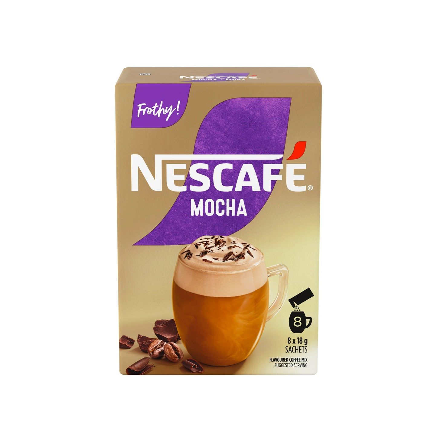 Nescafé Mocha Flavoured Frothy Instant Coffee Mix Single-Serve Sachets