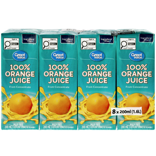 Great Value Orange Juice (Juice Boxes)