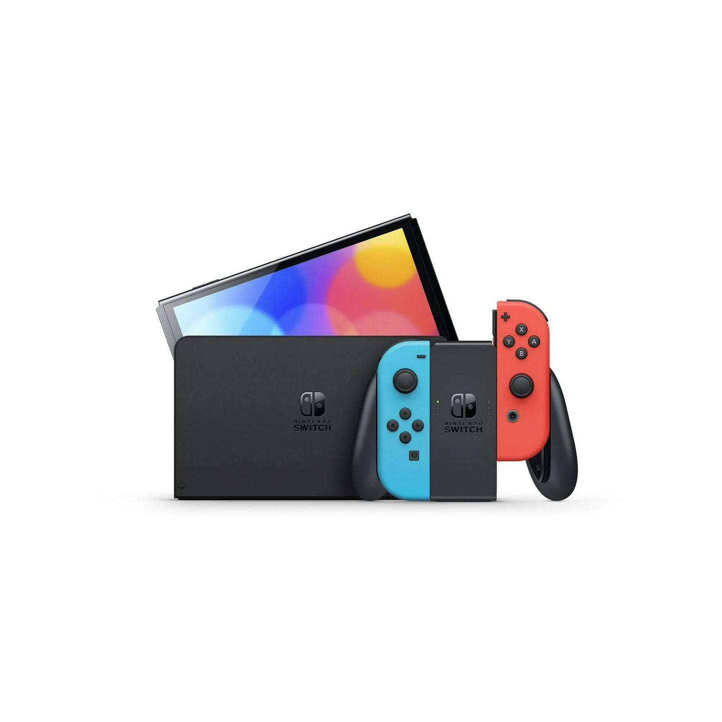 Nintendo Switch (OLED model) w/ Neon Red & Neon Blue Joy-Con