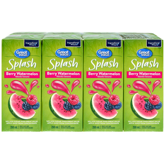 Great Value Berry Watermelon Great Value Splash (Juice Boxes)