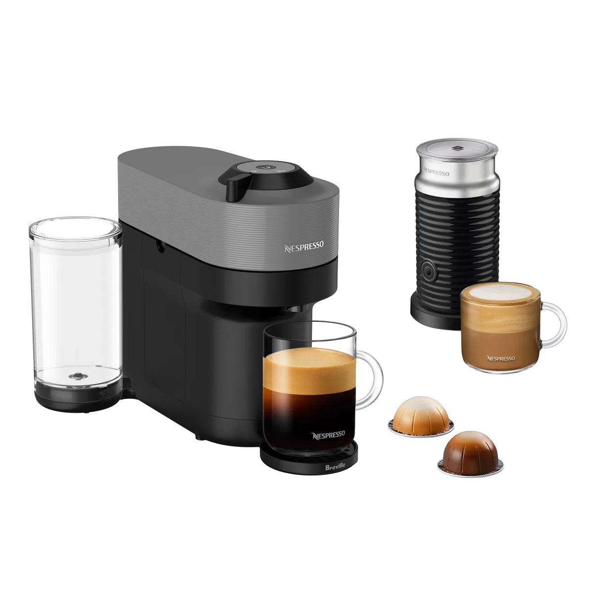 Nespresso Vertuo Pop+ Coffee Pod Machine by Breville with Aeroccino