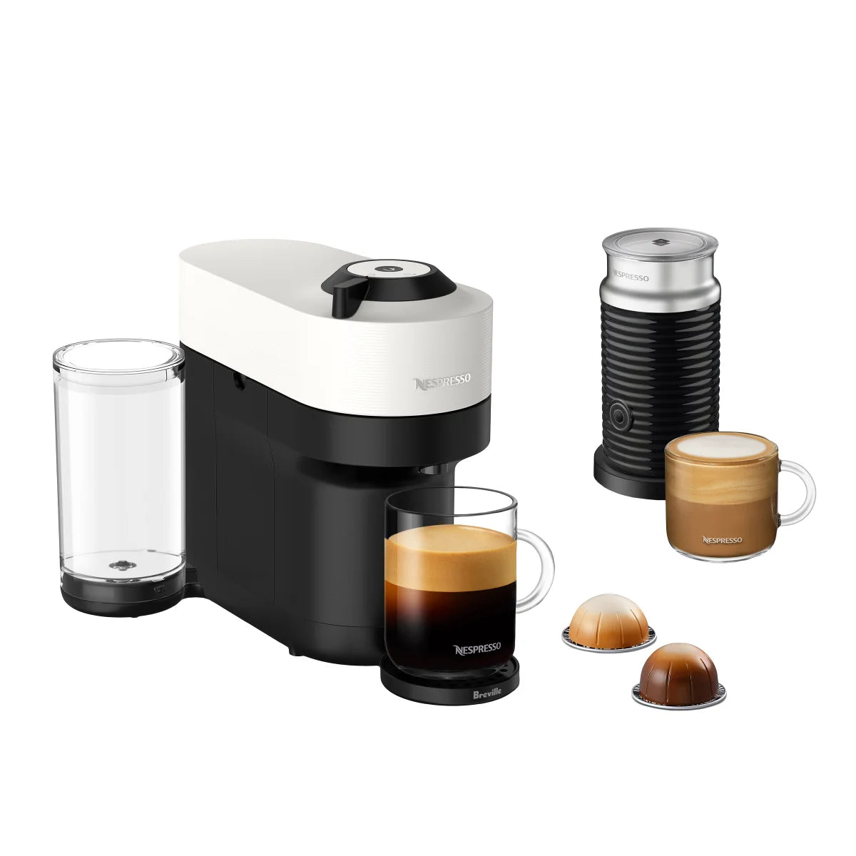 Nespresso Vertuo Pop+ Coffee Pod Machine by Breville with Aeroccino