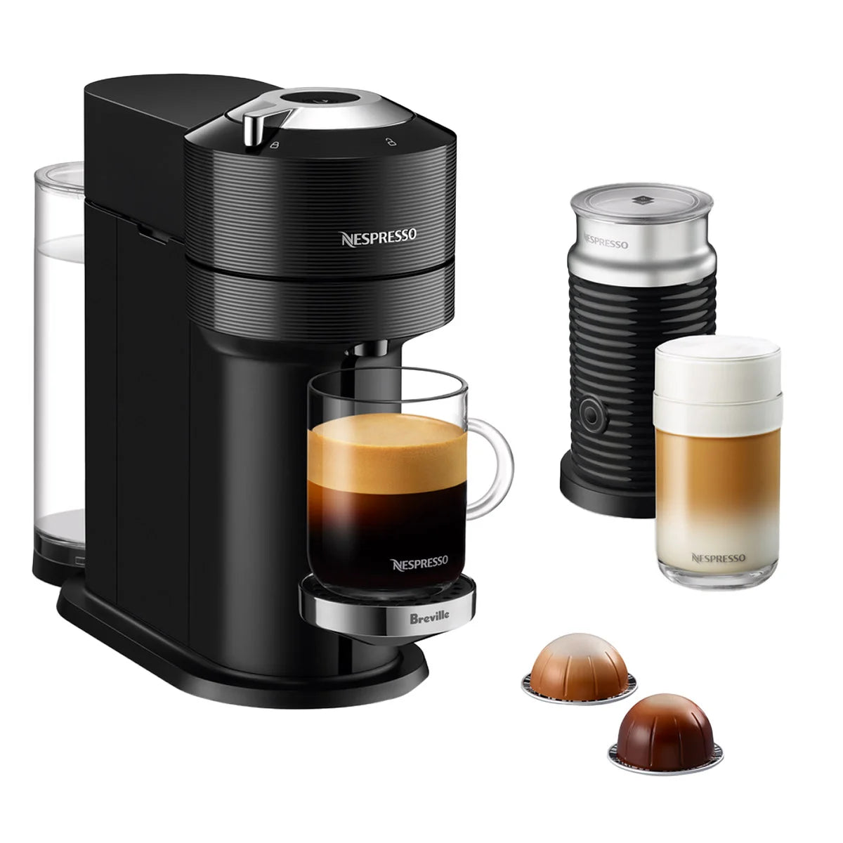 Nespresso Vertuo Next Premium Coffee and Espresso Machine by Breville with Aeroccino Milk Frother, Classic Black