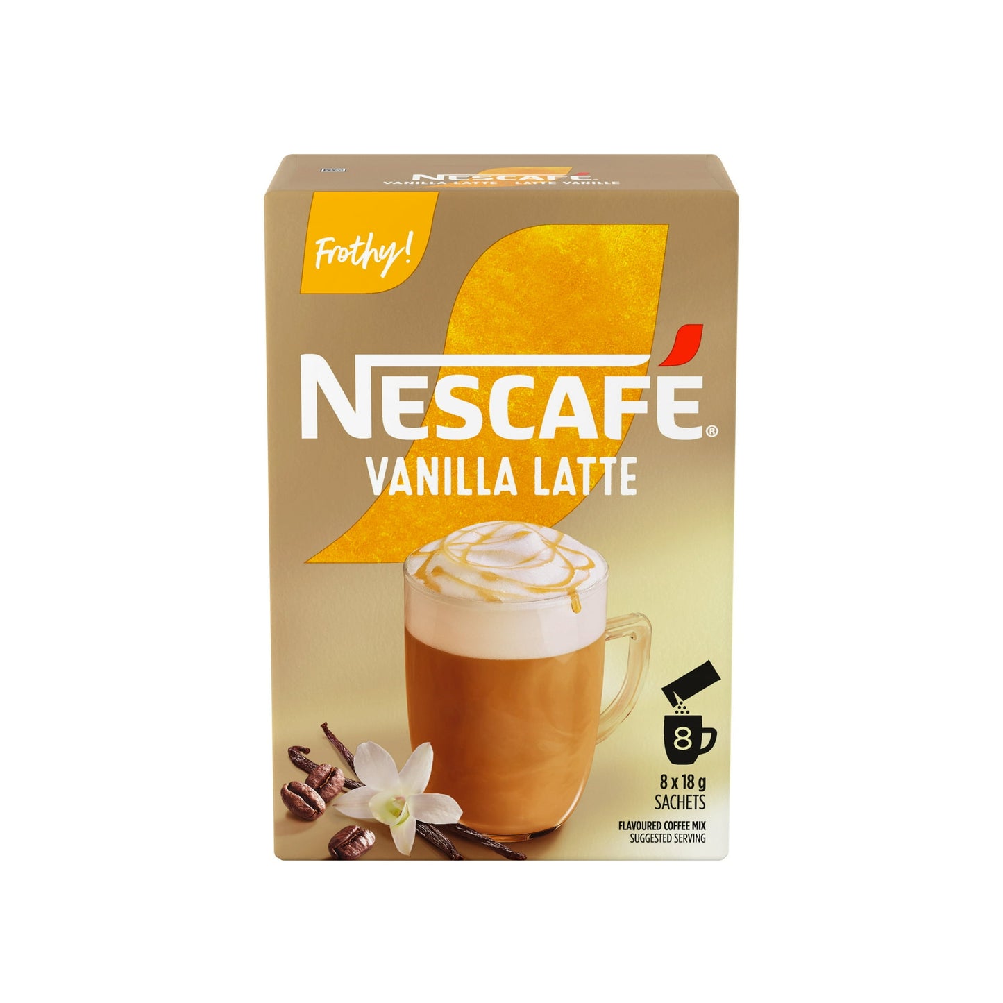 Nescafé Vanilla Latte Frothy Instant Coffee Mix Single-Serve Sachets