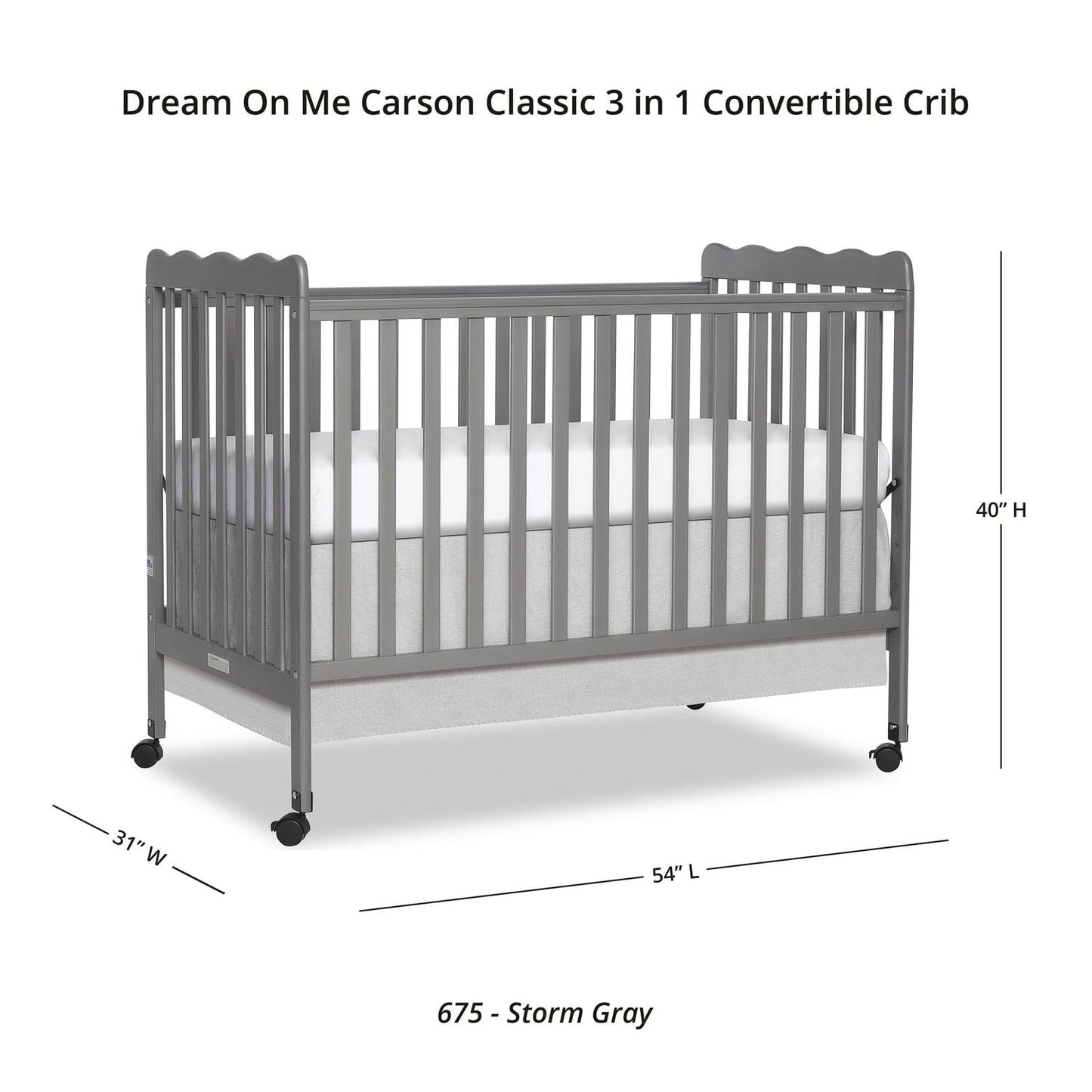 Dream On Me Carson Classic 3-in-1 Convertible Crib