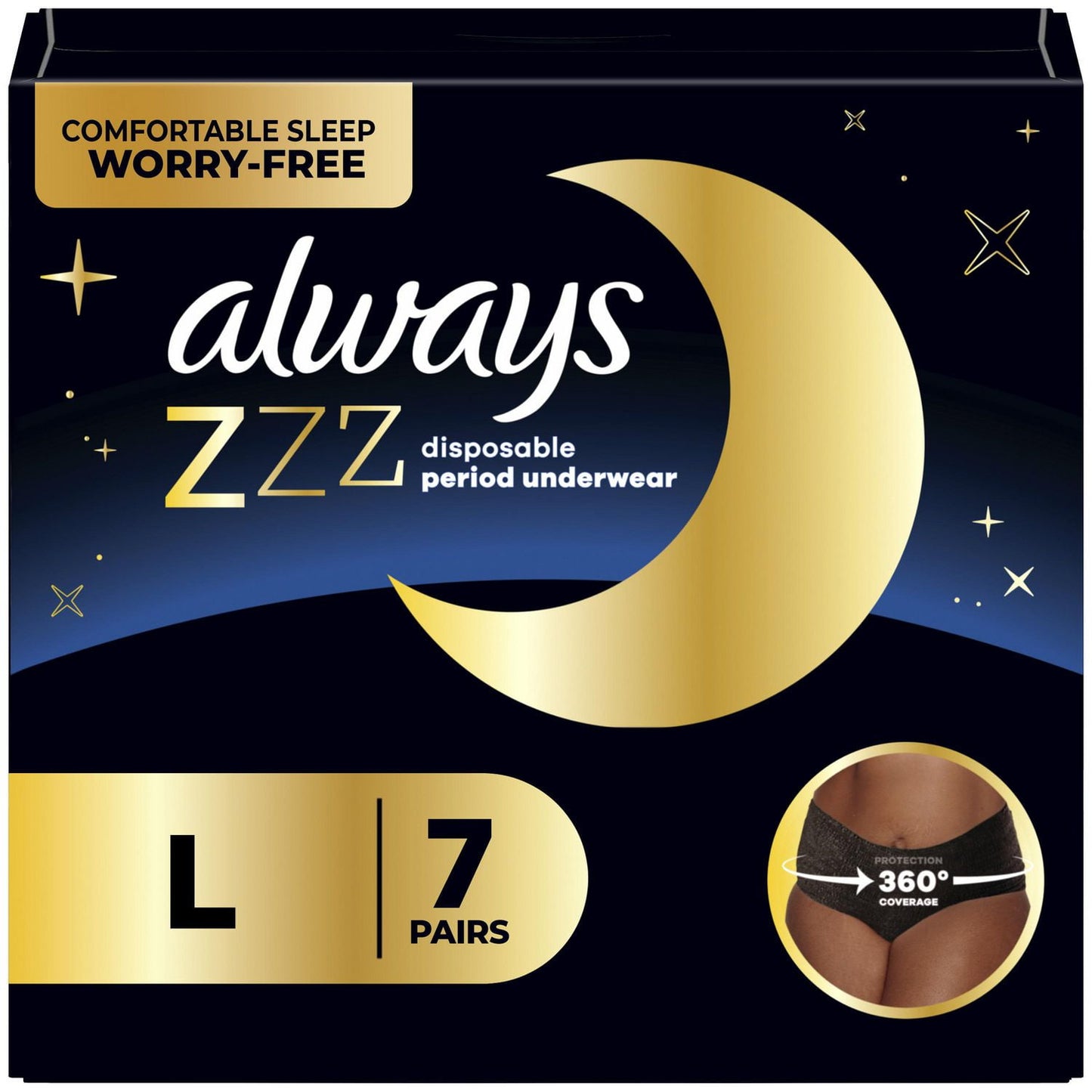 Always ZZZ Overnight Disposable Period Underwear