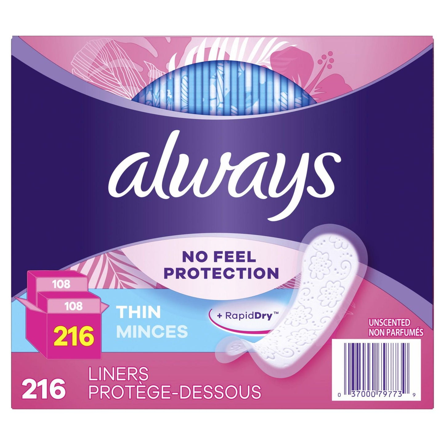 Always Thin No Feel Protection Daily Liners