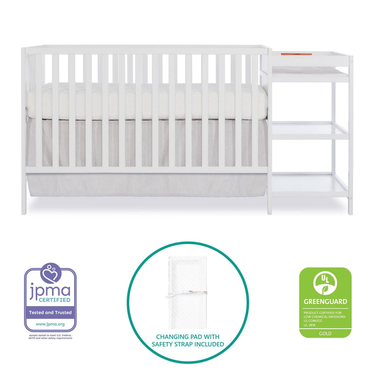 Dream On Me Hamilton 4-in-1 Convertible Crib and Changer