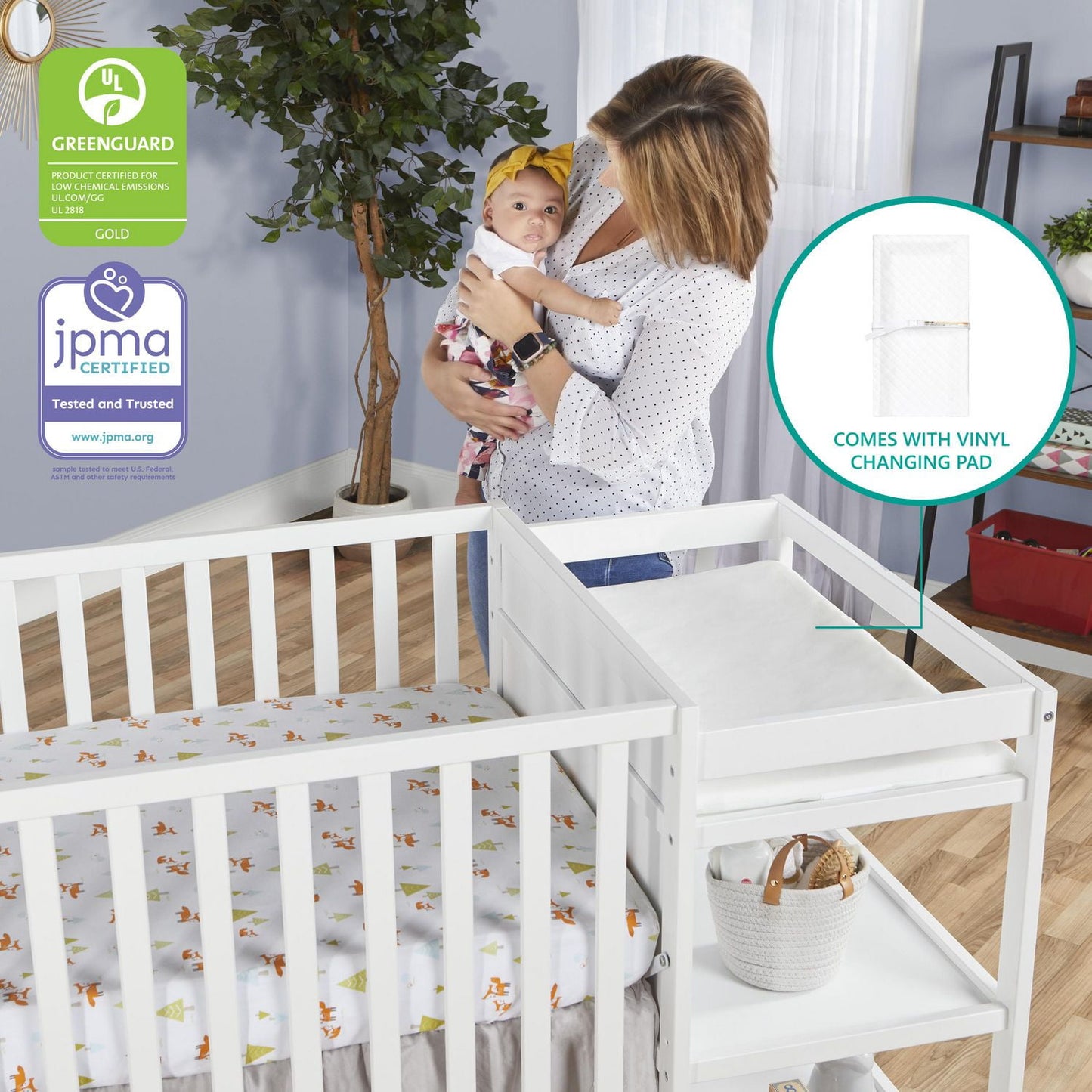 Dream On Me Hamilton 4-in-1 Convertible Crib and Changer