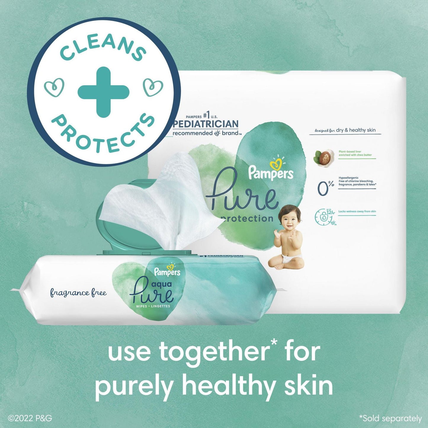 Pampers Aqua Pure Sensitive Baby Wipes