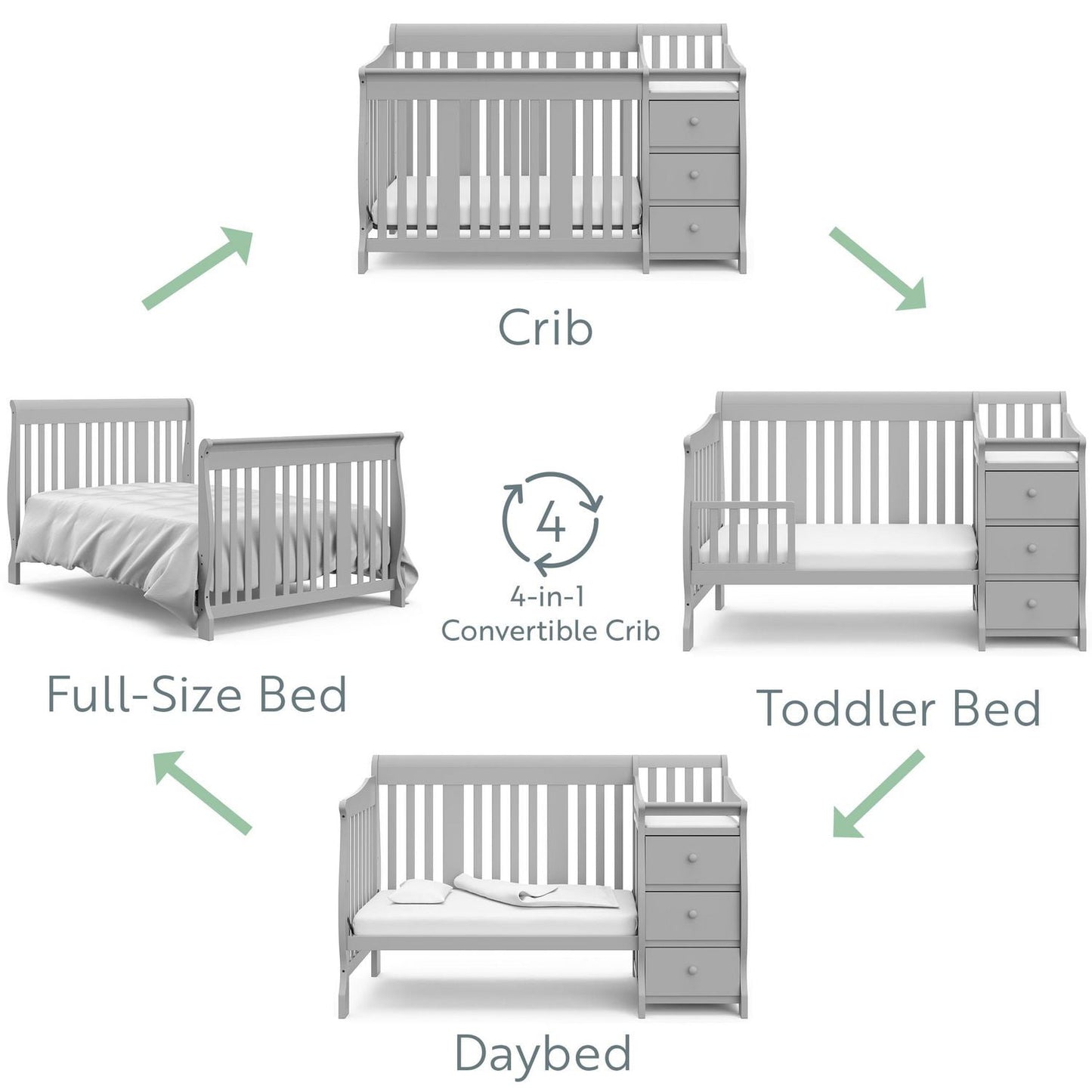 Storkcraft Portofino 5-in-1 Convertible Crib & Changer