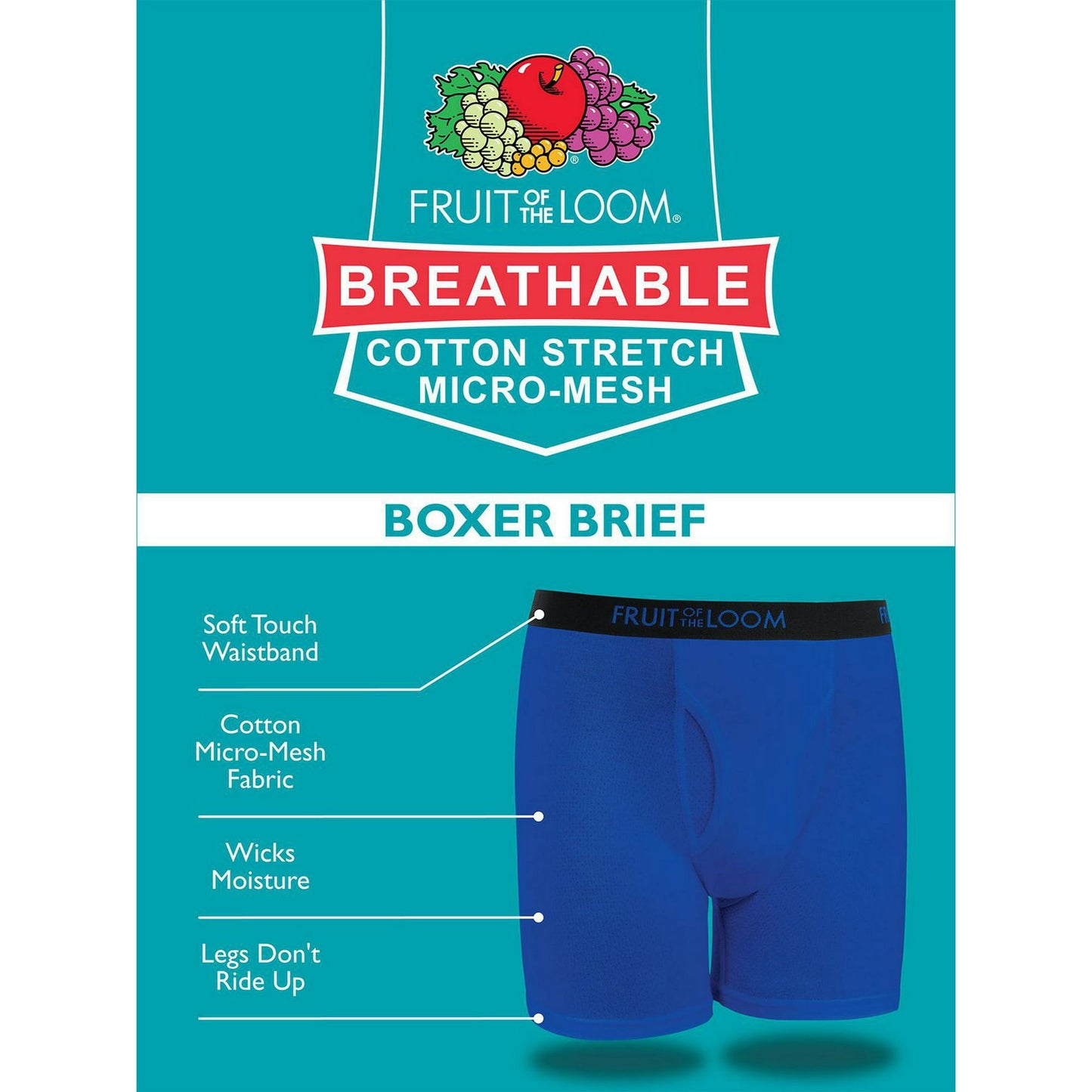 Fruit of the Loom Boy's Breathable Micro Mesh Boxer Briefs