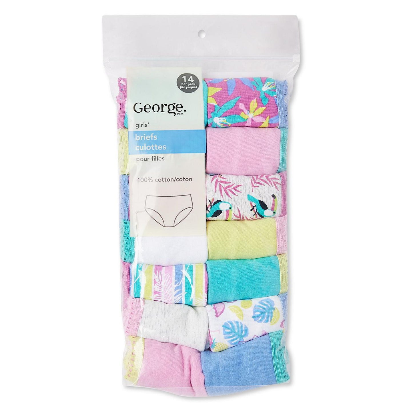 George Girls' Jersey Briefs