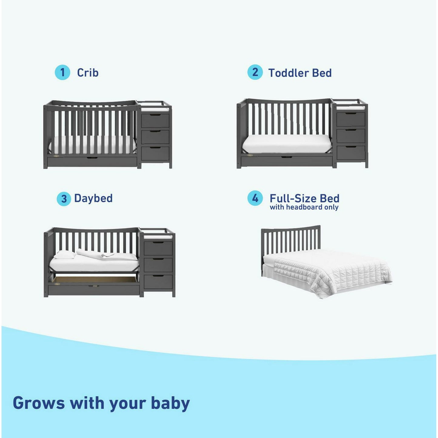 Graco Remi 4-in-1 Convertible Crib and Changer