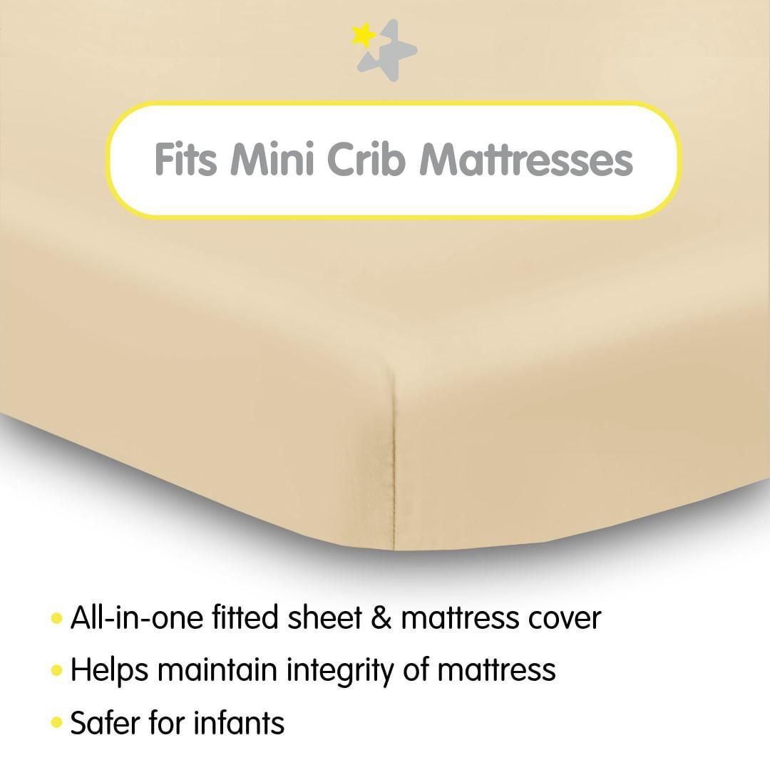 BreathableBaby All-in-One Fitted Sheet & Waterproof Cover For Mini Crib Mattresses