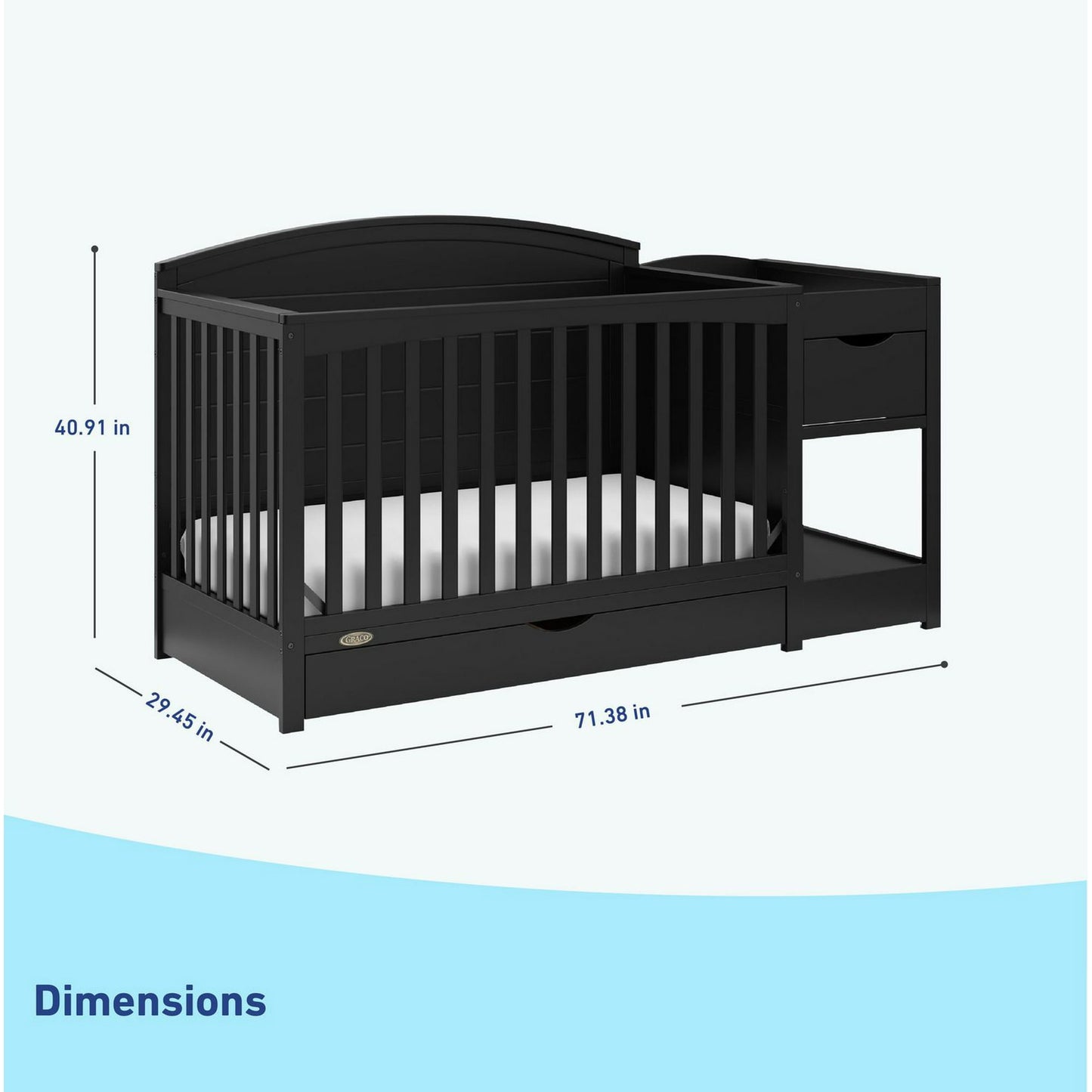 Graco Bellwood 5-in-1 Convertible Crib and Changer