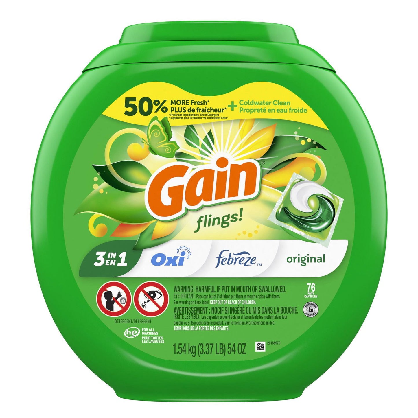 Gain Flings Laundry Detergent Pacs