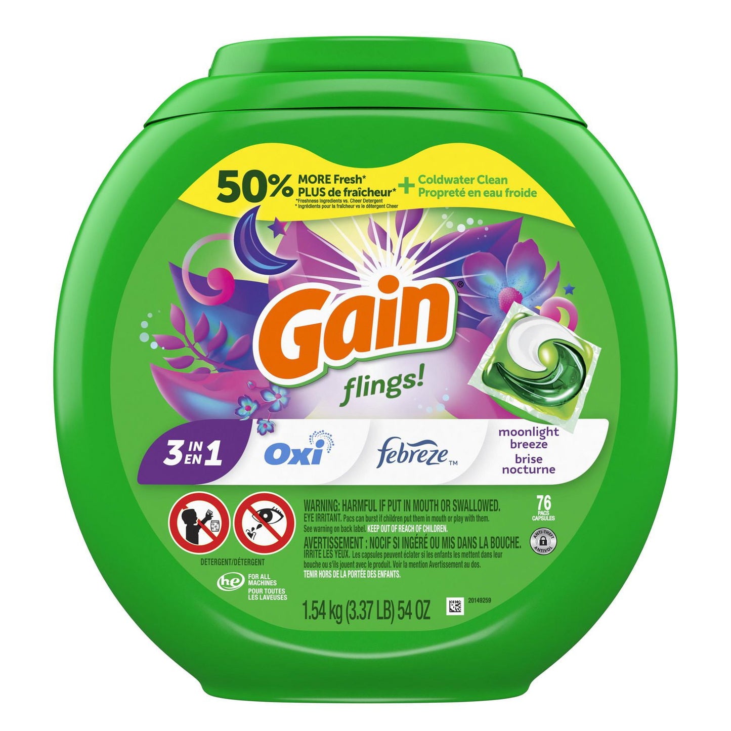 Gain Flings Laundry Detergent Pacs