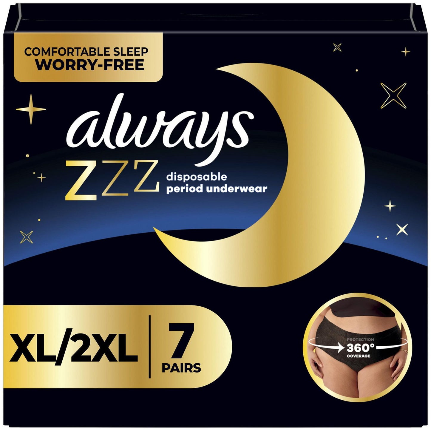 Always ZZZ Overnight Disposable Period Underwear