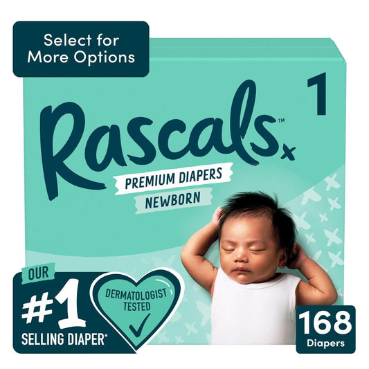 Rascals Premium Diapers + Wipes Bundle (1 Month)