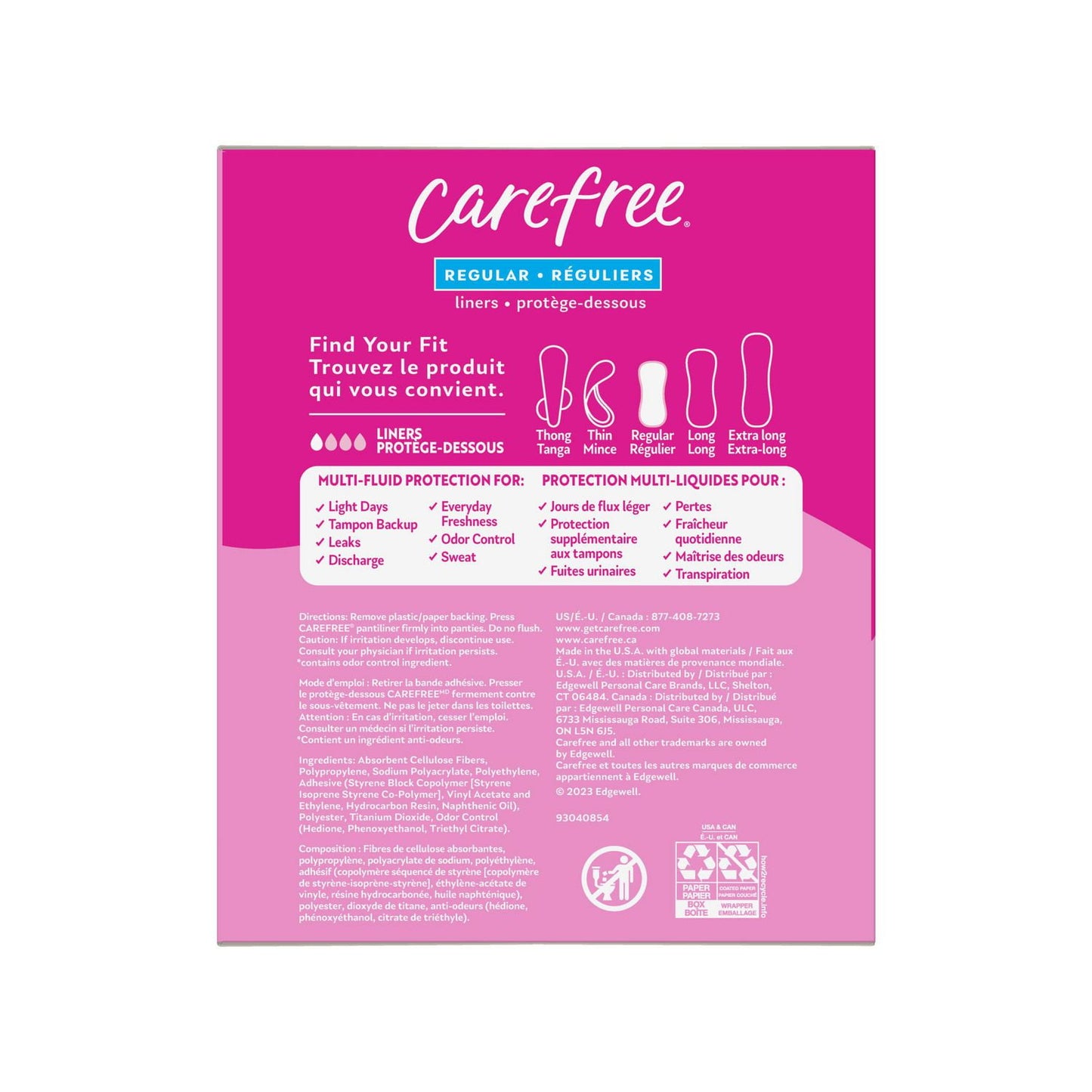 Carefree Acti-Fresh Body Shape Panty Liners