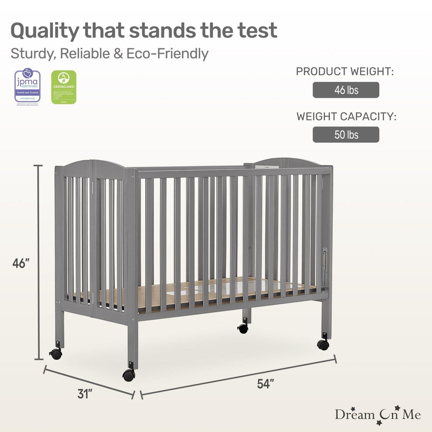 Dream On Me Folding Full-Size Crib