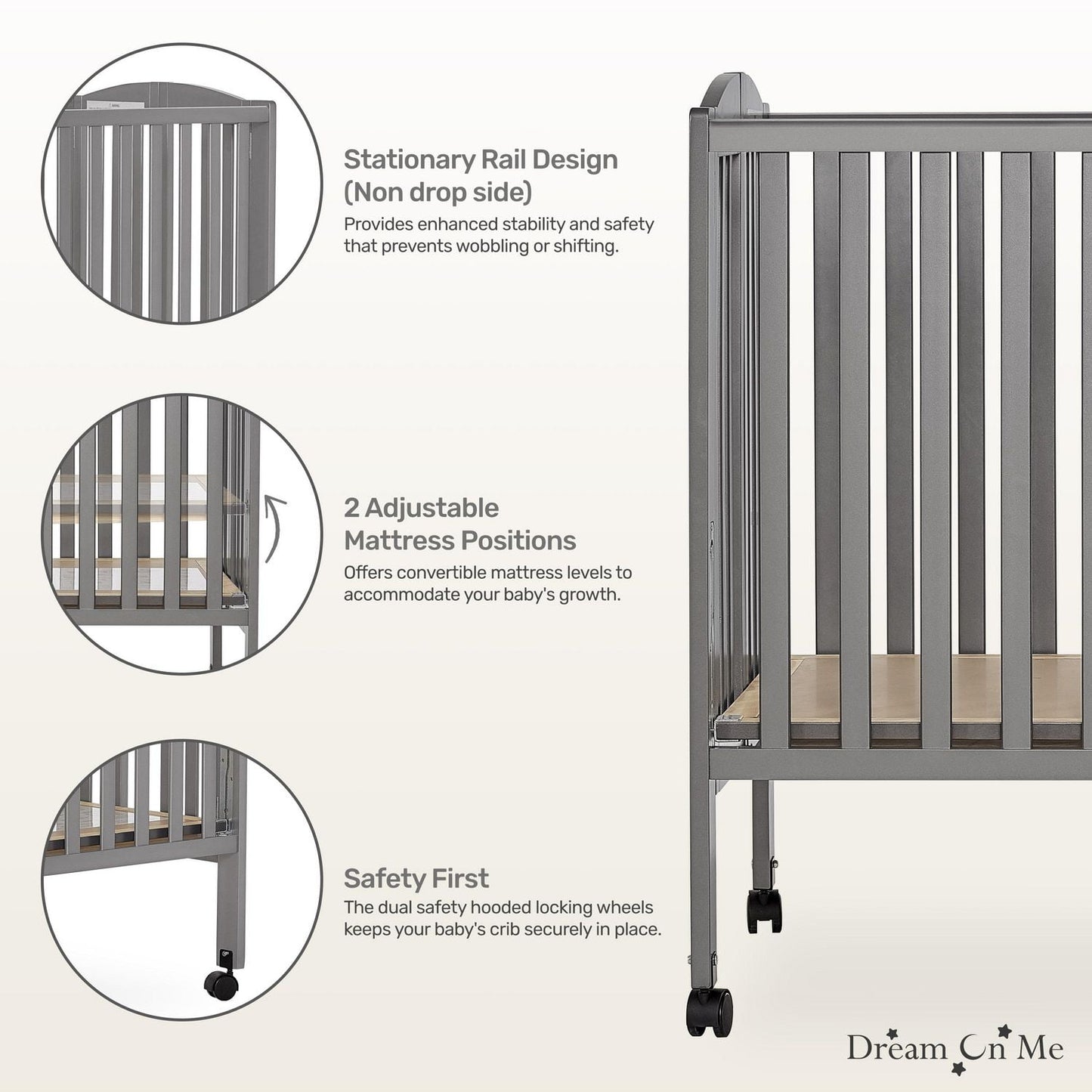 Dream On Me Folding Full-Size Crib