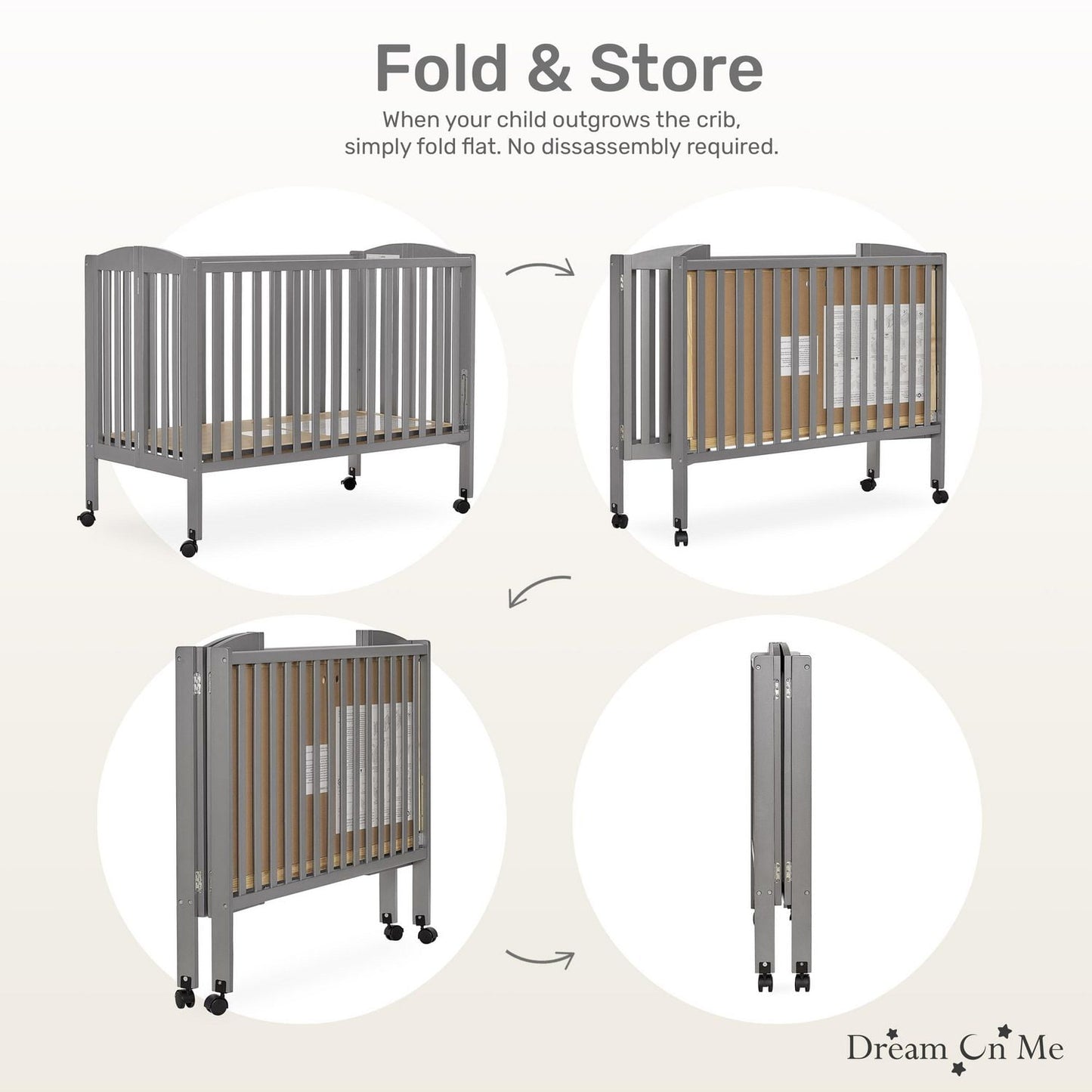 Dream On Me Folding Full-Size Crib