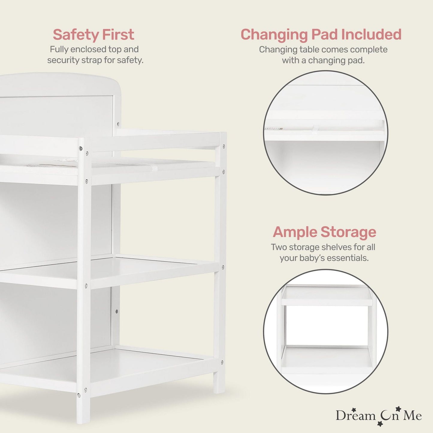 Dream On Me Anna 4 in 1 Full Size Crib and Changing Table Combo