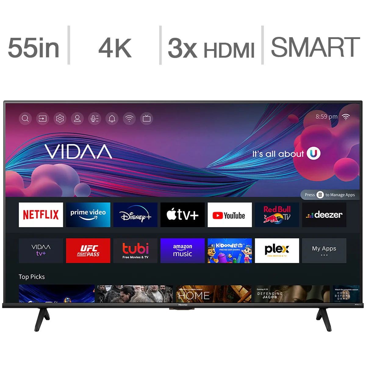 Hisense 55" - A6KV Series - 4K UHD LED LCD TV