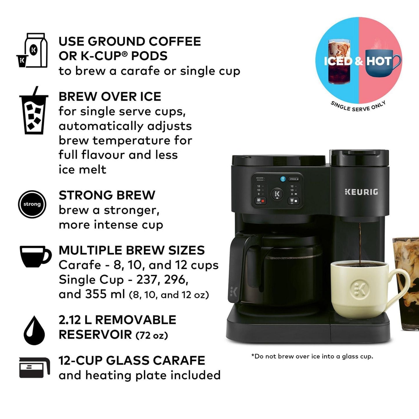 Keurig K-Duo Essentials Hot & Iced Single Serve & Carafe Coffee Maker