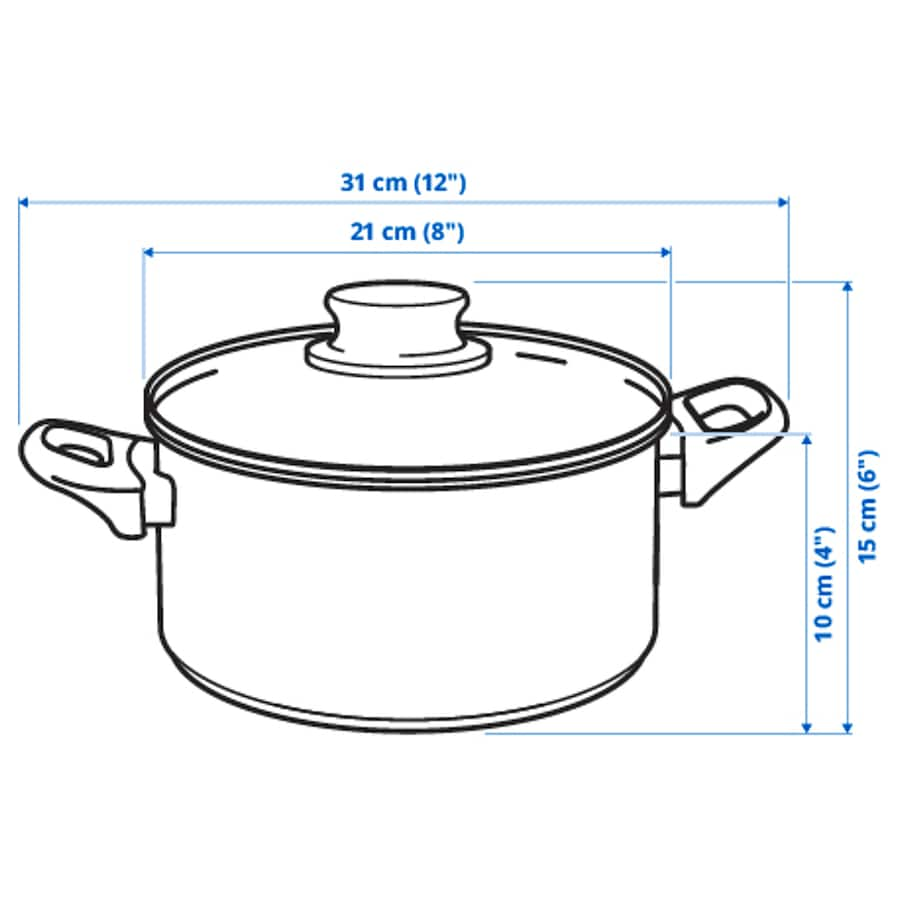 ANNONS Pot with lid, glass/stainless steel