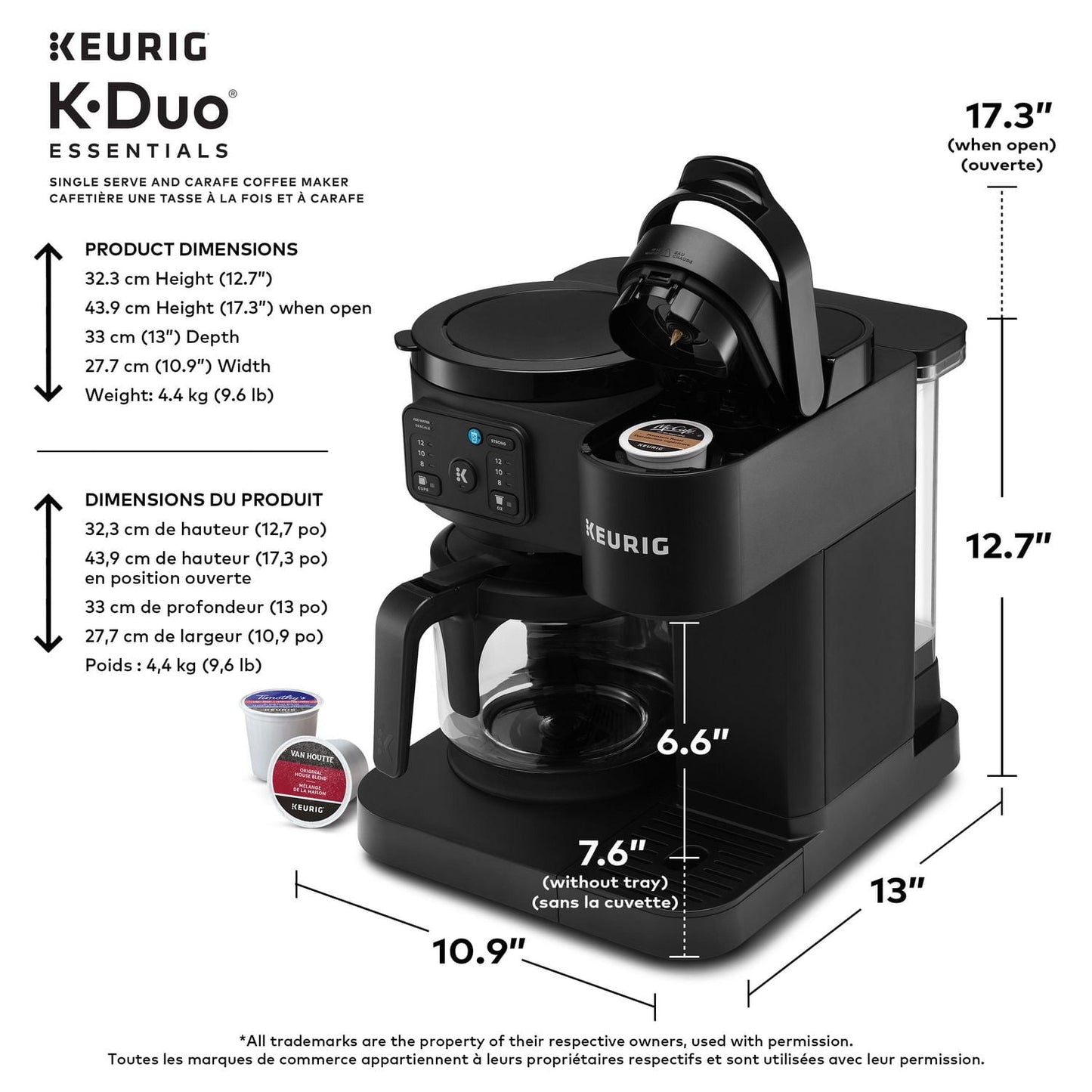 Keurig K-Duo Essentials Hot & Iced Single Serve & Carafe Coffee Maker