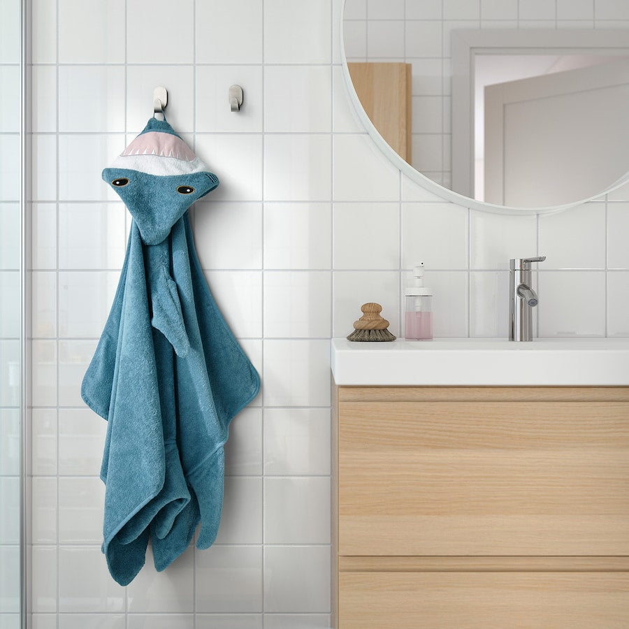 BLÅVINGAD Towel with hood