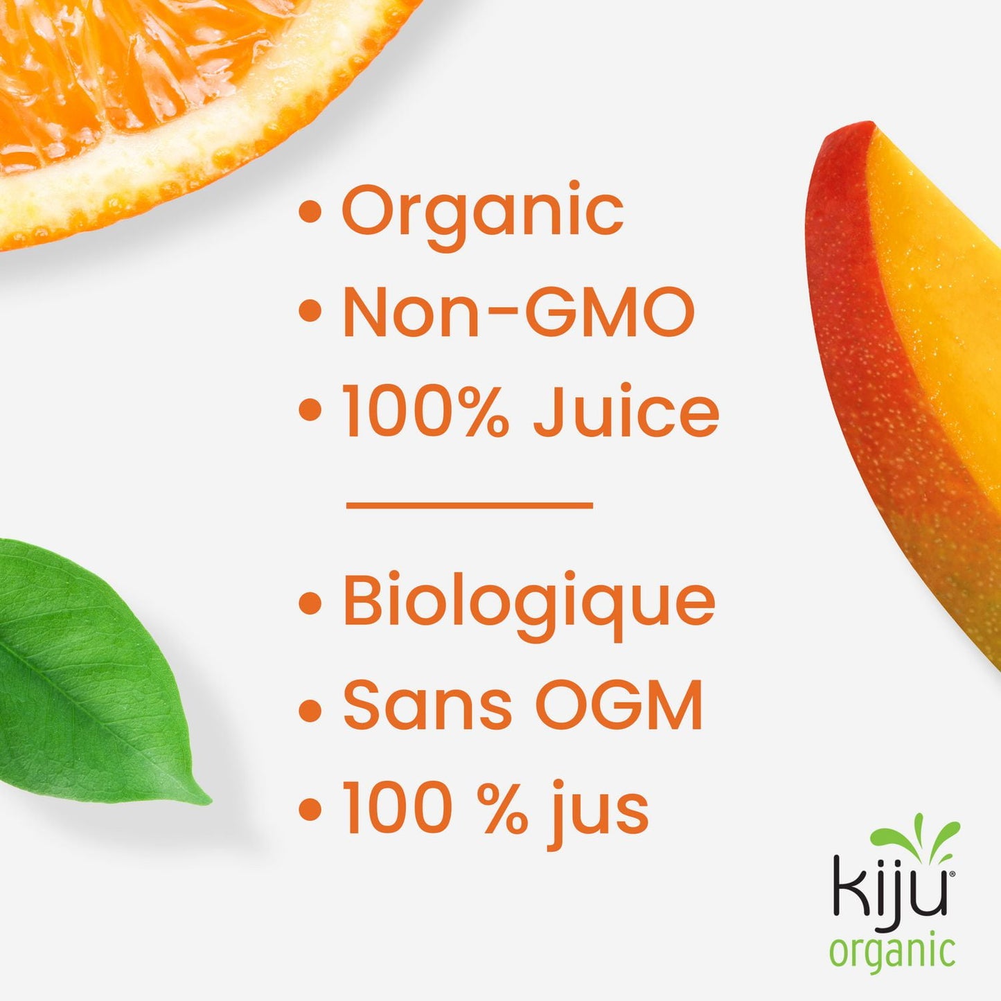 Kiju Organic Mango Orange Fruit (Juice Boxes)