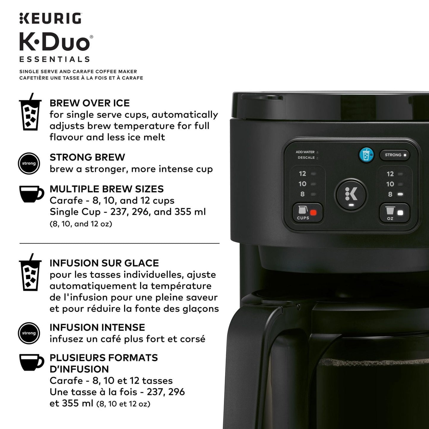 Keurig K-Duo Essentials Hot & Iced Single Serve & Carafe Coffee Maker