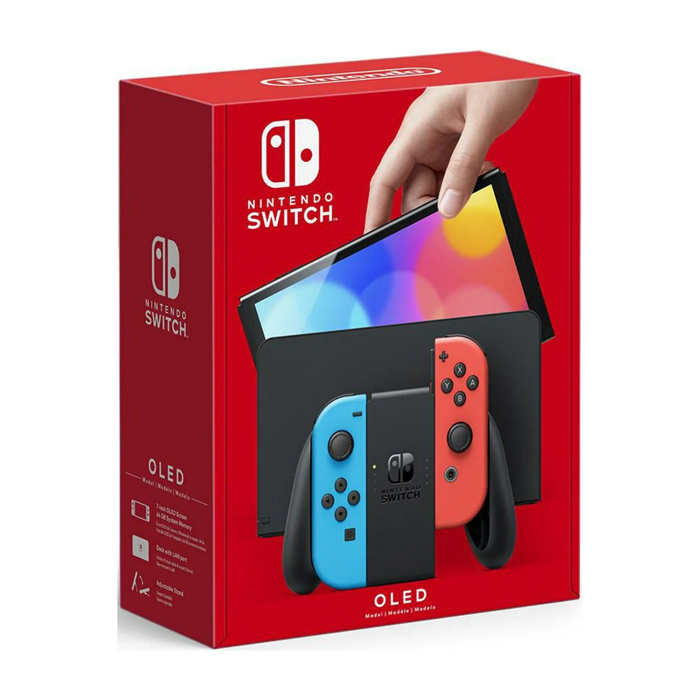 Nintendo Switch (OLED model) w/ Neon Red & Neon Blue Joy-Con