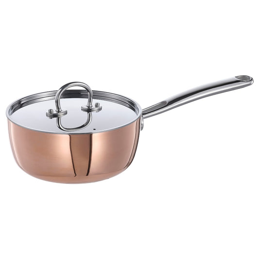 FINMAT Saucepan with lid, copper/stainless steel