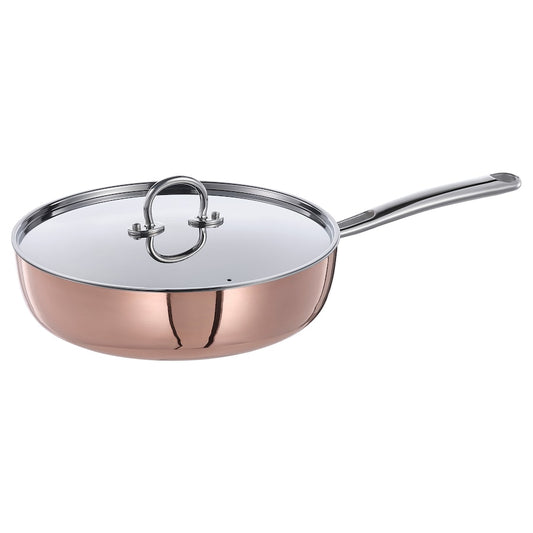 FINMAT Sauté pan with lid, copper/stainless steel