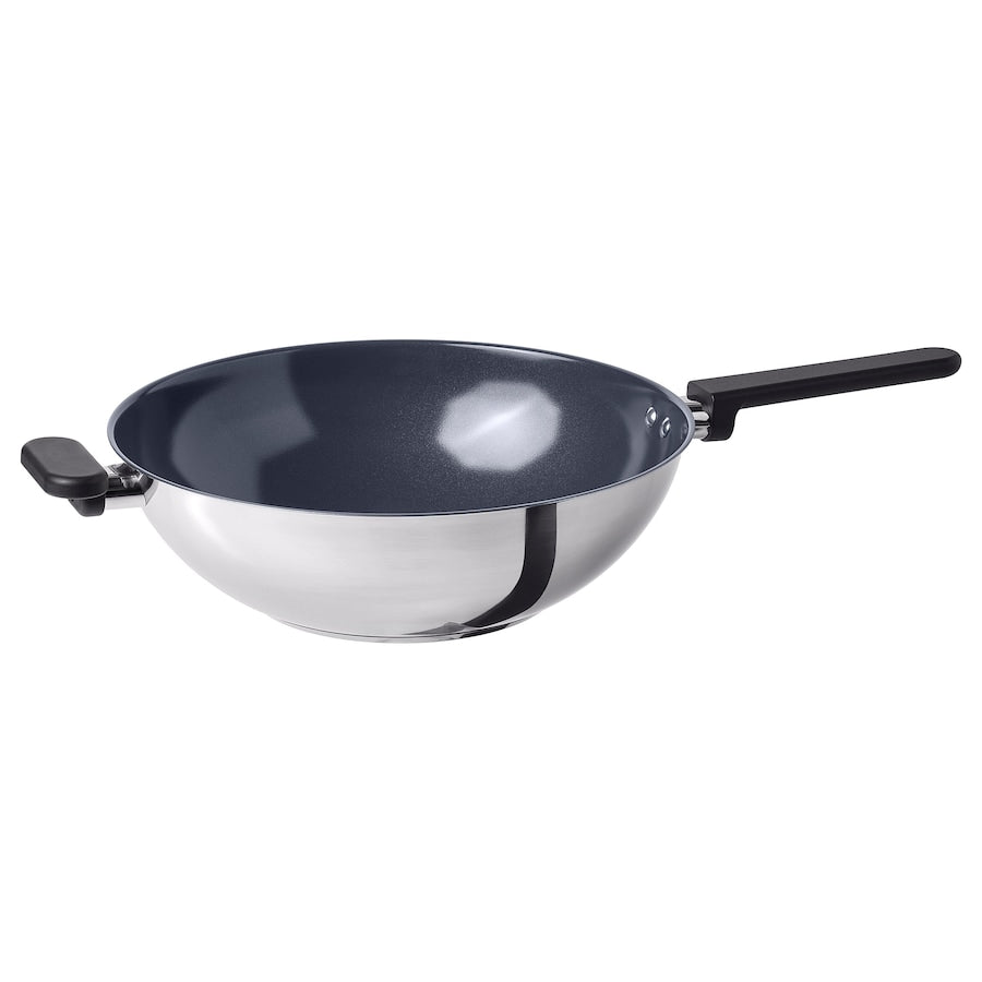 MIDDAGSMAT Wok, non-stick coating/stainless steel