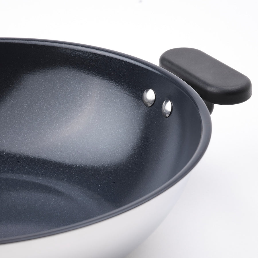 MIDDAGSMAT Wok, non-stick coating/stainless steel