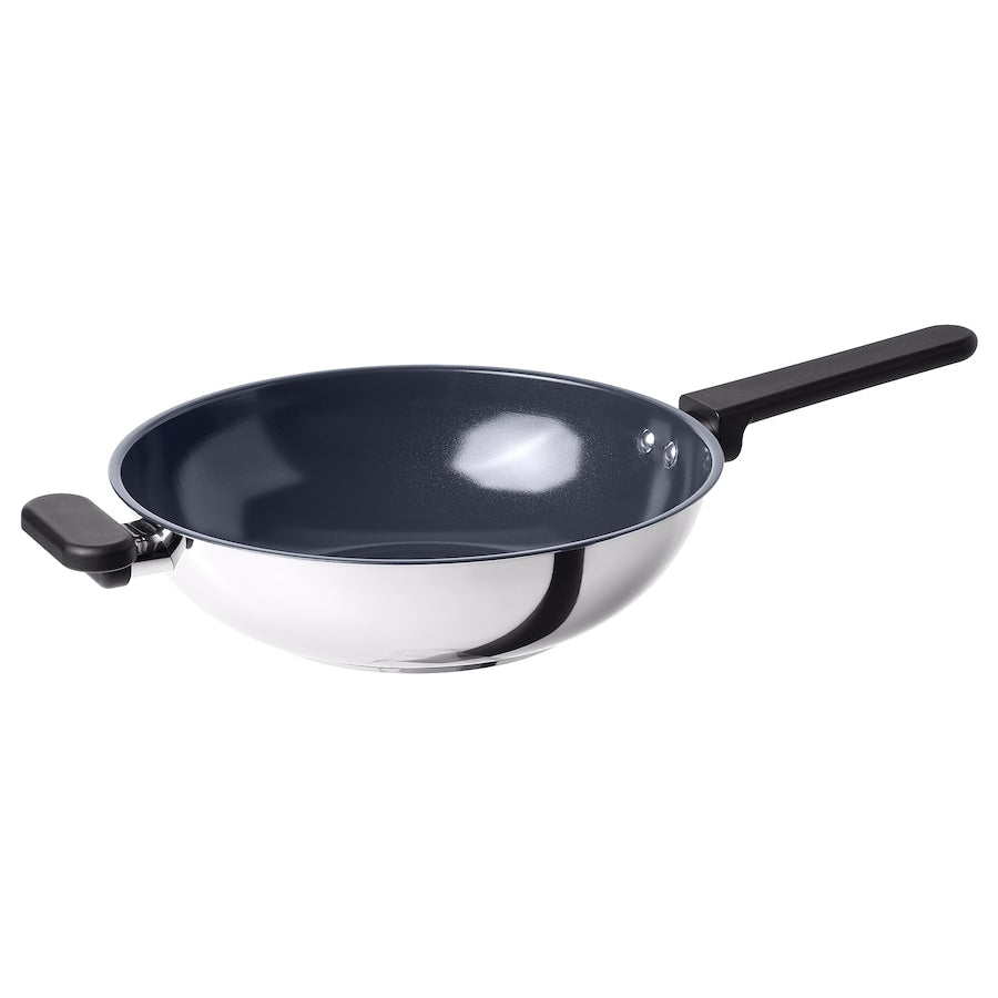 MIDDAGSMAT Wok, non-stick coating/stainless steel