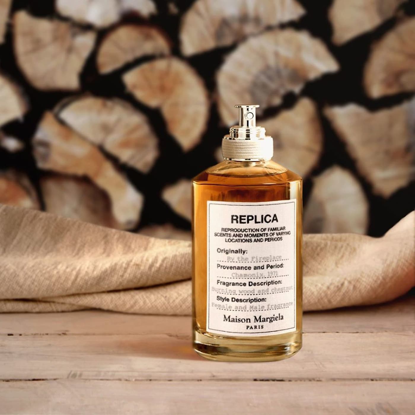 ‘REPLICA' By the Fireplace Eau de Toilette with Chestnut, Vanilla, and Clove Oil by Maison Margiela