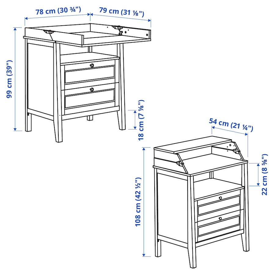 SUNDVIK Changing table/chest