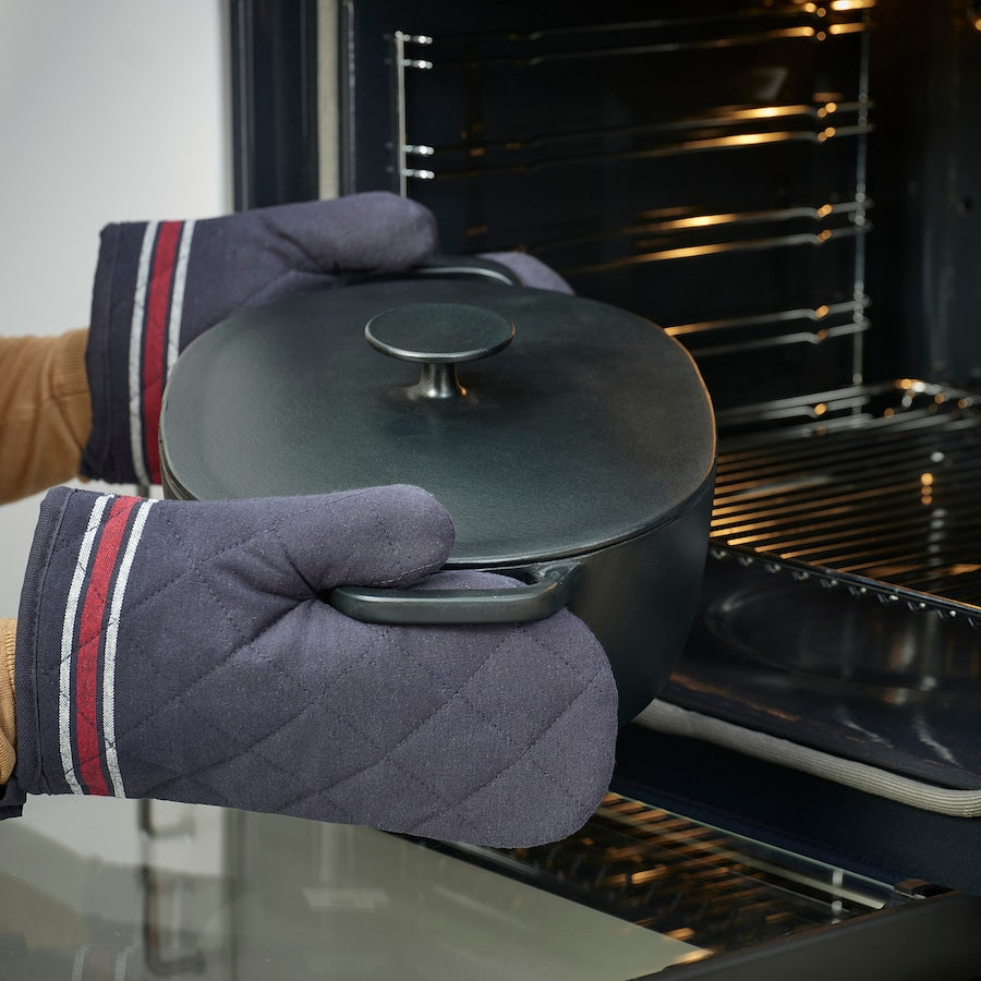 VARDAGEN Casserole with lid, enamelled cast iron matte/black