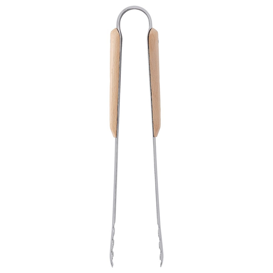 VARDAGEN Tongs, stainless steel/beech